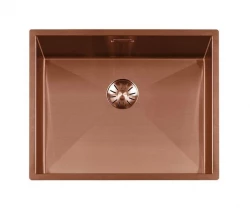 Lorreine 52WT-Copper bancada de trabalho em cobre com pia de aço inoxidável 52x42cm para embutir em cerâmica ou pedra natural