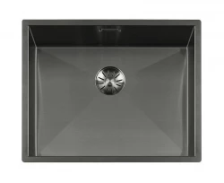 Lorreine 52WT-GunMetal bancada de trabalho pia de aço inoxidável metal gun 52x42cm para embutir em cerâmica ou pedra natural