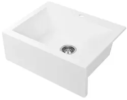 Design de cozinha Aquadesign Farmhouse com ou sem montagem sobre bancada, pia de granito branca 58x49cm 1208956331
