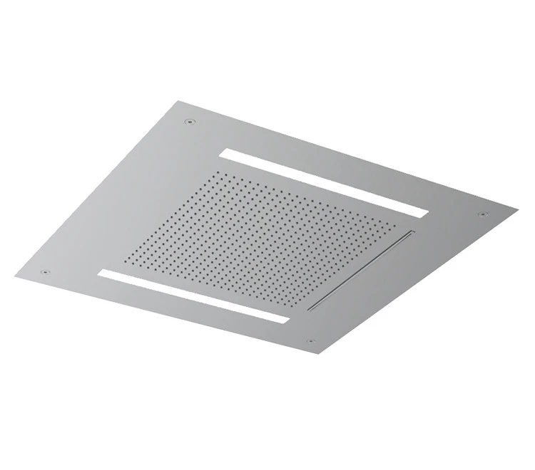 SB Square 316 Chuveiro Embutido Velvet Temptation com LED cromoterapia e cascata escovado PVD gun metal 1208956746