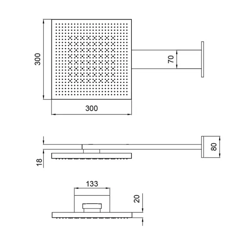 SB Square 316 Emotion Dual Rain Shower Brushed PVD Copper 1208956757