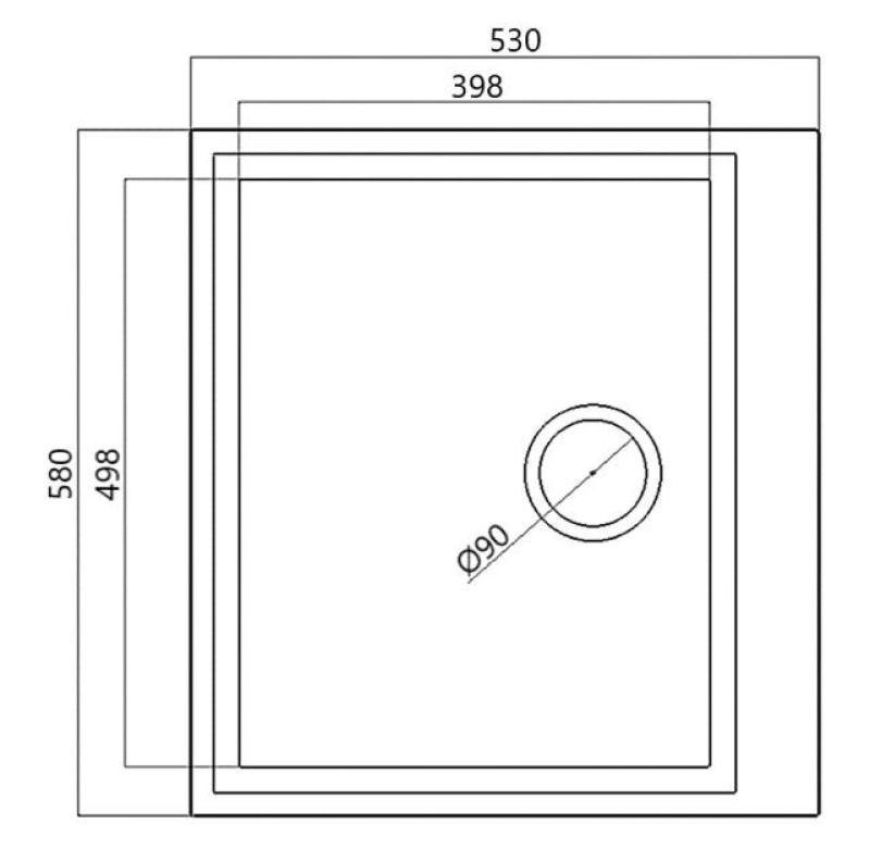 Concrete grey inset sink 58x53cm with tap hole bench with stainless steel plug 1208956771