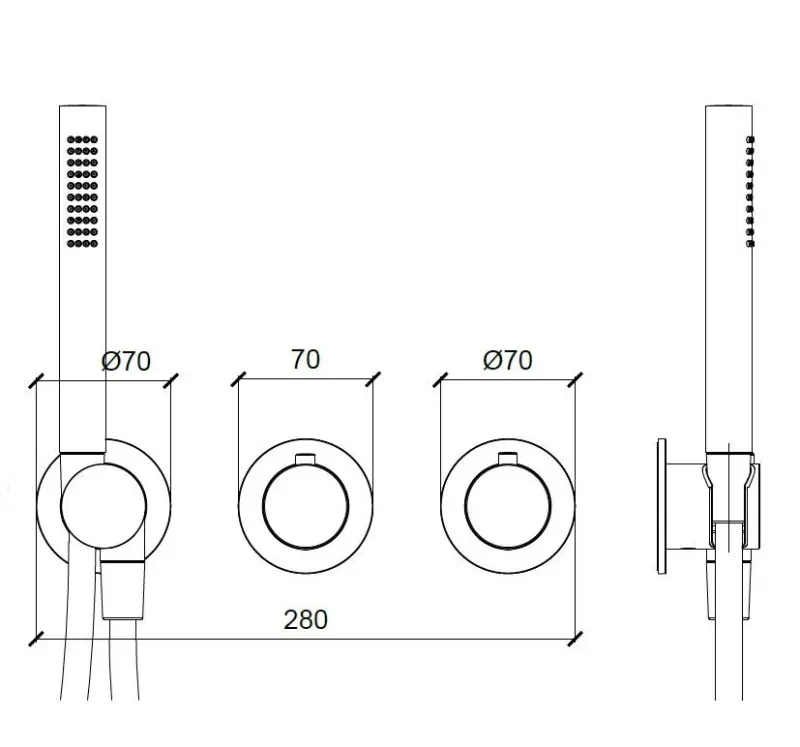 SB round concealed shower set in brushed stainless steel 1208956785
