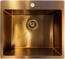 Ausmann Turt pia de cobre PVD Copper 55x51 mm com furo para torneira para instalação inferior, de superfície e superior 1208956939