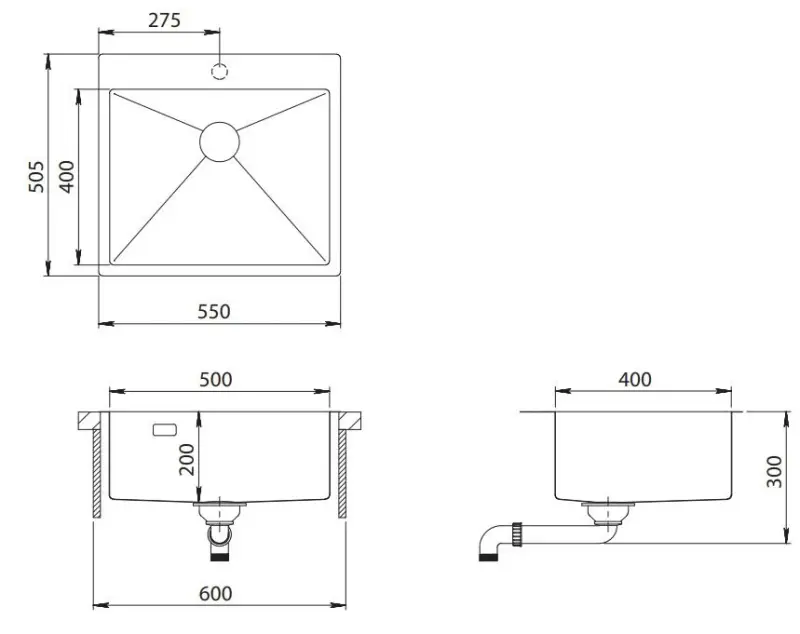 Ausmann Turt copper sink PVD Copper 55x51 mm with faucet hole undermount, flush mount and top mount 1208956939
