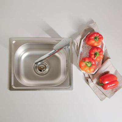 Ausmann Basic pequena pia de montagem em aço inoxidável 33x38 cm incluindo sifão 1208956972