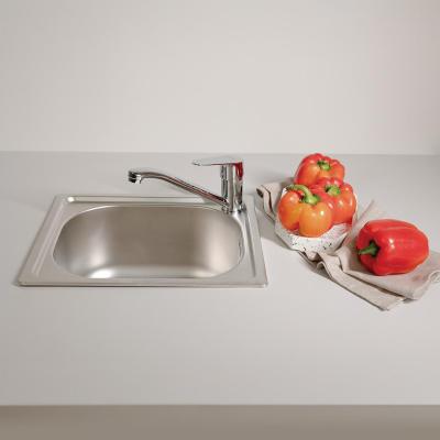 Ausmann Basic pequena pia de montagem em aço inoxidável 33x38 cm incluindo sifão 1208956972