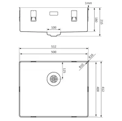 Lorreine 50SL1016 Slim pia de cozinha 50x40cm embutida nivelada em aço inoxidável