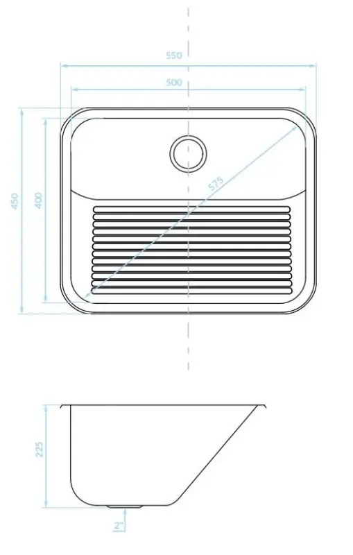 Aquadesign Utility pia de despejo 55x45 cm para a despensa ou garagem, incluindo suportes 1208957003