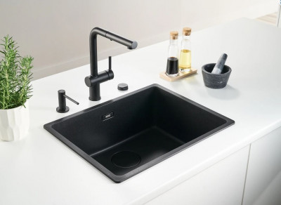 Franke Active L misturador de cozinha preto fosco com ducha retrátil 115.0653.382