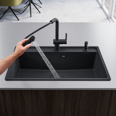 Franke Active L misturador de cozinha preto fosco com ducha retrátil 115.0653.382