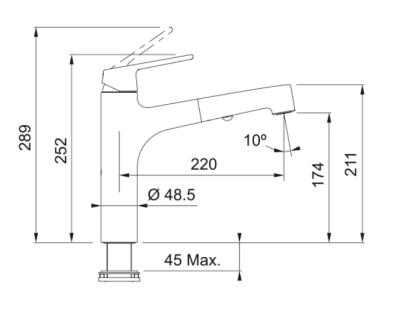 Franke Lift torneira de cozinha preta fosca com bico pulverizador retrátil 115.0621.670