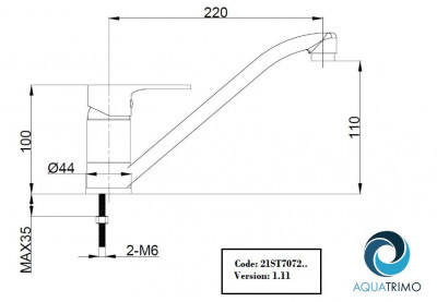 AquaTrimo Schubert misturador de cozinha monocomando cromado 21ST7072CM
