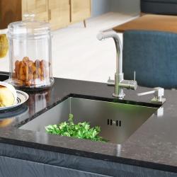 Ausmann Oder pia de aço inoxidável 34x40cm montagem plana, embutida e de superfície extra profunda 22cm 1208957111