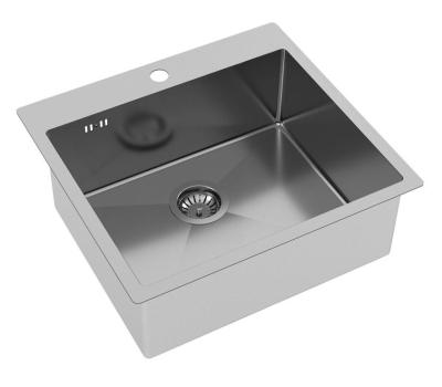 Ausmann Oder Blue pia de aço inoxidável 55x50cm de embutir e sobrepor com bancada para torneira 1208957118