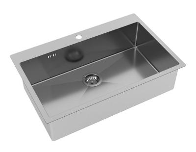 Ausmann Oder Blue grande pia de aço inoxidável 79x50cm para instalação embutida e sobreposta com área para torneira 1208957119