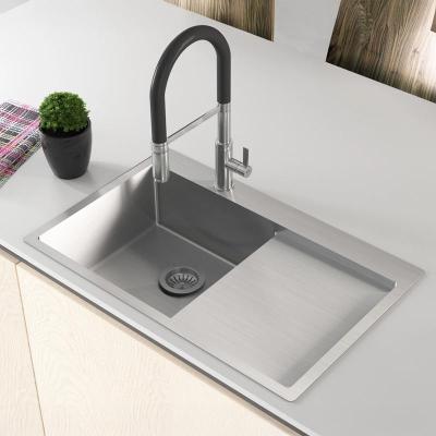 Ausmann Oder Blue pia de aço inoxidável 78x50cm montagem embutida e sobreposta com escorredor 1208957122
