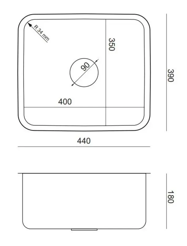 Aquadesign Oxford gold PVD stainless steel sink 40x35cm undermount 1208957203