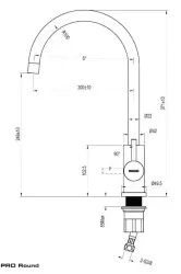 Lorreine Pro Round torneira de cozinha em aço inoxidável maciço com bica redonda e giratória 1208957314
