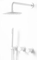 Conjunto de chuveiro embutido Waterevolution Flow branco mate com chuveiro termostático tipo chuva e chuveiro de mão 1208957344