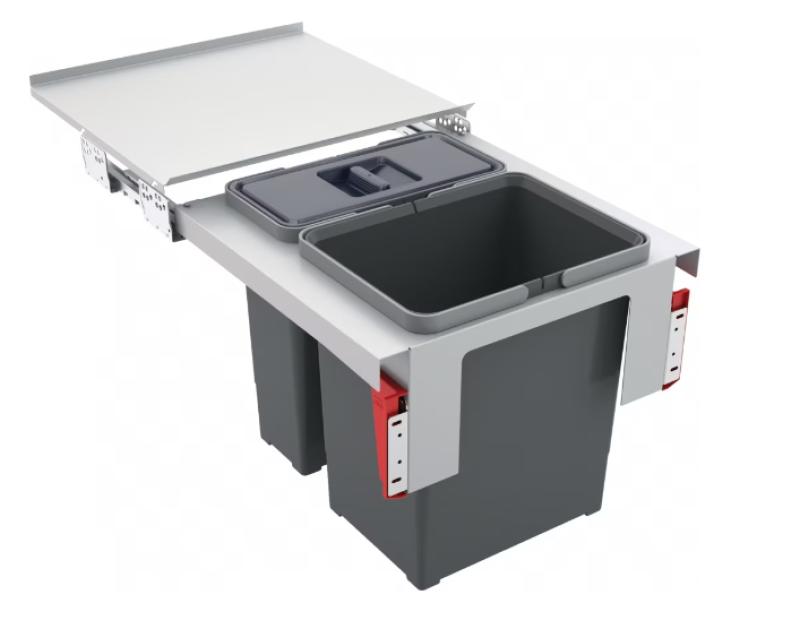 Franke Sorter Garbo 45-2 sistema de resíduos embutido 1 x 12 e 1 x 18 Litros lixeira 1210200692