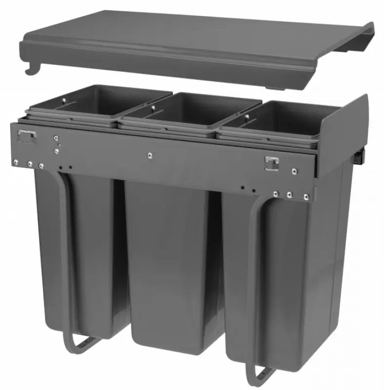 Garbi Sorter S-30-3 sistema de resíduos embutido com 3 cestos de lixo de 10 litros 1208957362