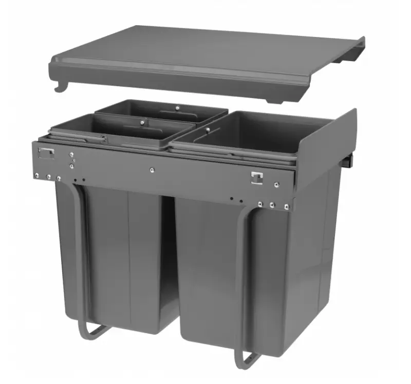 Garbi Sorter S-40-3 sistema de resíduos embutido com 3 recipientes de lixo 1 x 20 e 2 x 10 litros 1208957365