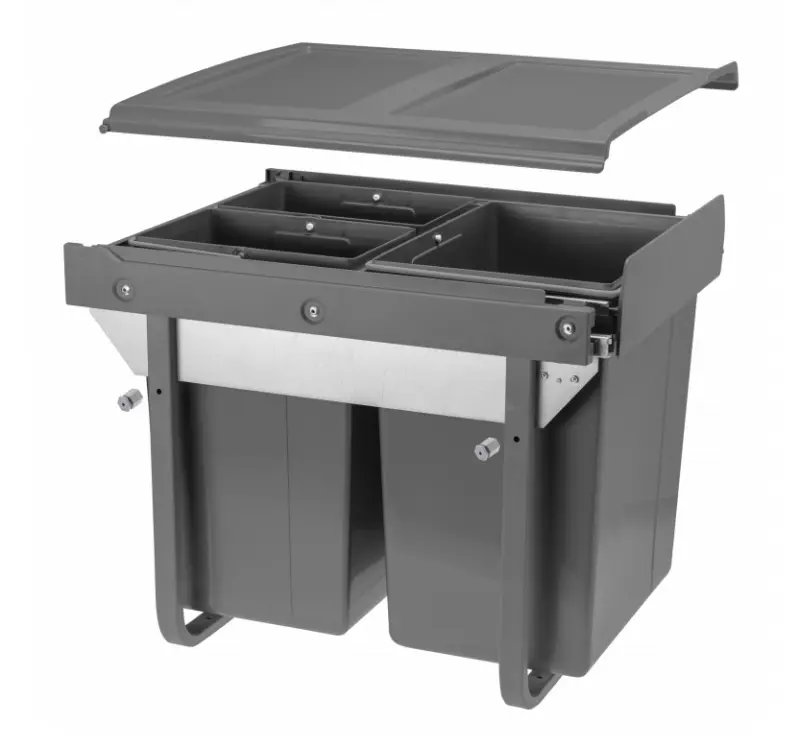 Garbi Sorter S-45-3 sistema de lixo embutido com 3 recipientes de lixo 1 x 20 e 2 x 10 litros 1208957366