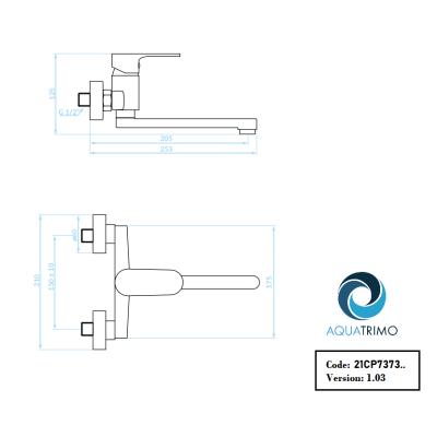 AquaTrimo Chopin torneira de parede monocomando para cozinha cromada 21CP7373CM