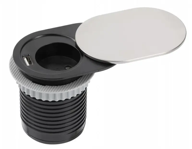 Indux Slide incorporado tomada de cozinha na bancada com USB C e tomada cor inox 1208957391