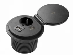Indux Cover embutido terra preto tomada de cozinha em bancada com conexões intercambiáveis 12089573400