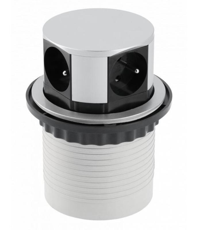 Indux Push tomada de cozinha rebaixável em prata com 4 tomadas 1208957413
