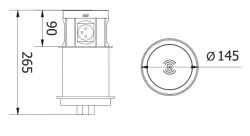 Indux Push tomada de cozinha retrátil branca embutida na bancada com 4 tomadas, 2 x USB, 2 x RJ45 e carregamento sem fio 1208957422