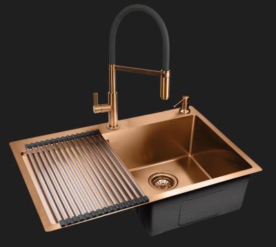 Ausmann Lavea torneira de cozinha de cobre PVD cobre com bica giratória e flexível 1208957435