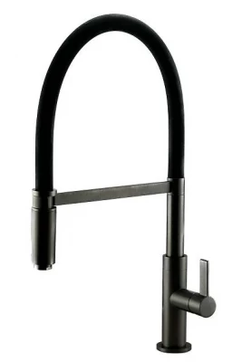 Torneira de cozinha Ausmann Lavea em metal cinza PVD grafite com bico giratório e flexível 1208957437