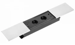 Indux Slide max tomada de cozinha embutida com terra na bancada com USB-A, HDMI, RJ45 e USB-C cor branco fosco 1208957440