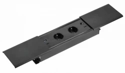 Indux Slide max tomada de cozinha embutida com terra em bancada com USB-A, HDMI, RJ45 e USB-C cor preto fosco 1208957441