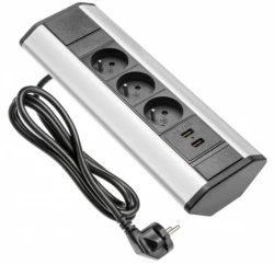 Indux Corner tomada de canto para cozinha com 3 tomadas com terra e 2 carregadores USB 1208957442