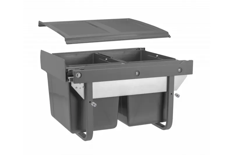 Garbi Sorter S-45-2-15 lixeira de cozinha embutida com 2 baldes de lixo de 15 litros extra baixa 1208957444