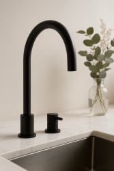Waterevolution Flow torneira de cozinha de 2 furos preto fosco T151PR