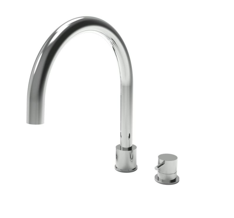 Waterevolution Flow 2-hole kitchen mixer matte black T151PR