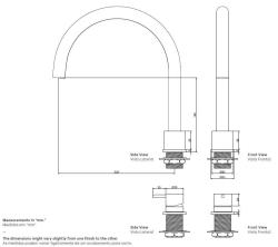 Waterevolution Flow misturador de cozinha de 2 furos em latão T151LE