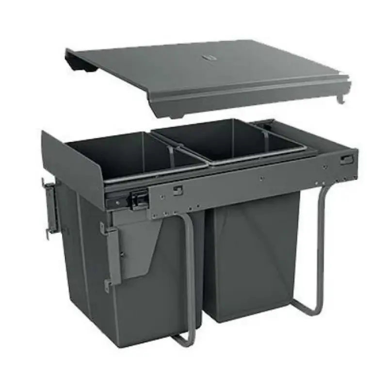 Garbi Carrier C-40-2-H sistema de lixo embutido com guias próprias e 2 recipientes de lixo de 2 x 20 Litros 1208957463