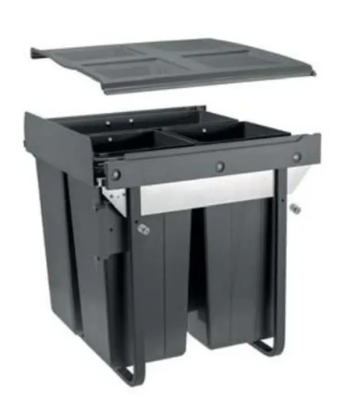 Garbi Carrier C-60-3-H sistema de resíduos embutido com guias próprias e 3 lixeiras 1 x 34 + 2 x 17 Litros 1208957470