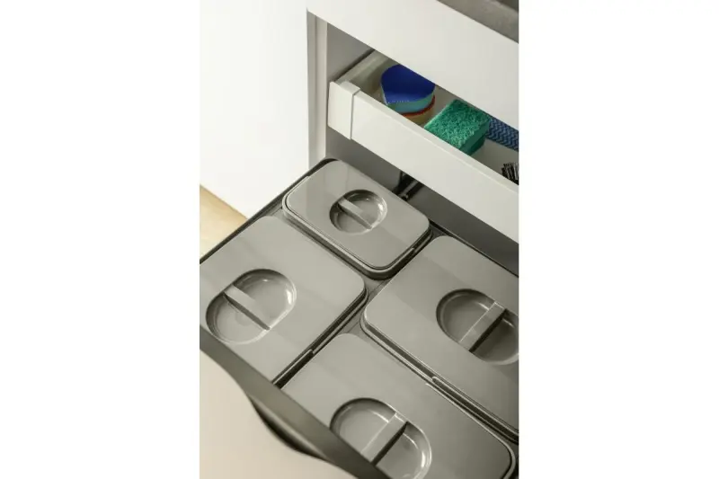 Garbi Basket B-60-4-H sistema de separação de resíduos para gaveta de 60cm, incluindo suporte e 4 cestos de lixo 1208957472