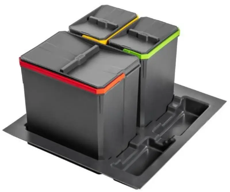 Garbi Basket B-60-3 sistema de separação de resíduos para gaveta de 60cm, incluindo suporte e 3 caixotes de lixo 1208957473