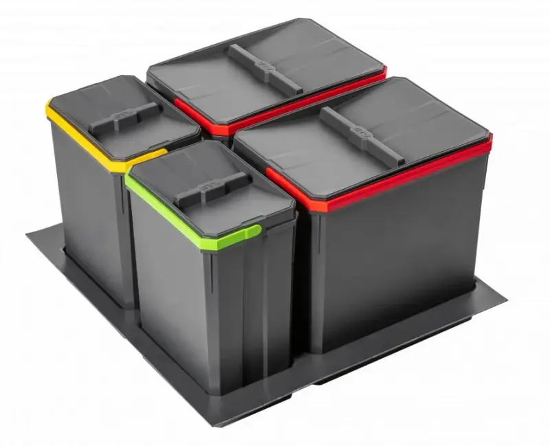 Garbi Basket B-60-4 sistema de separação de resíduos para gaveta de 60 cm, incluindo suporte e 4 baldes de lixo 1208957475
