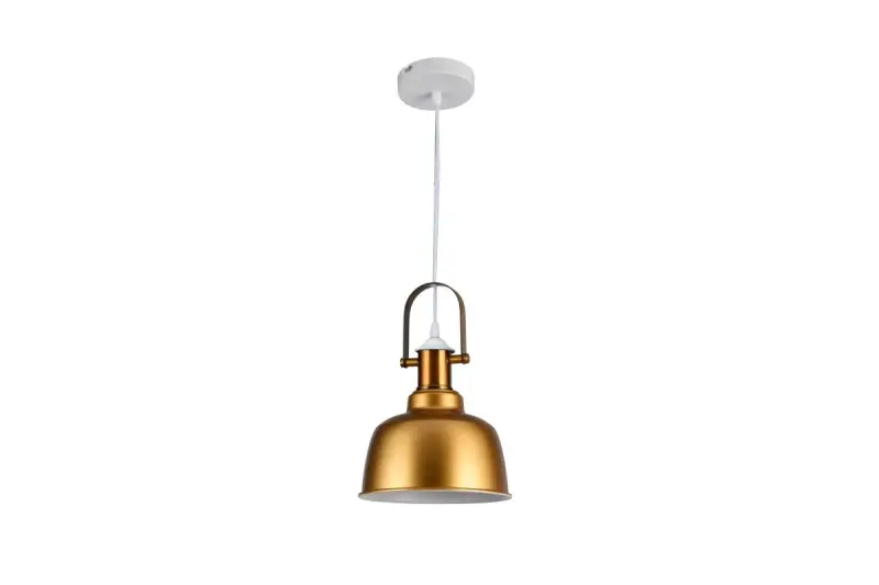 Luminária pendente dourada em forma de cúpula de metal Decor Zenit com acabamento metálico 4925