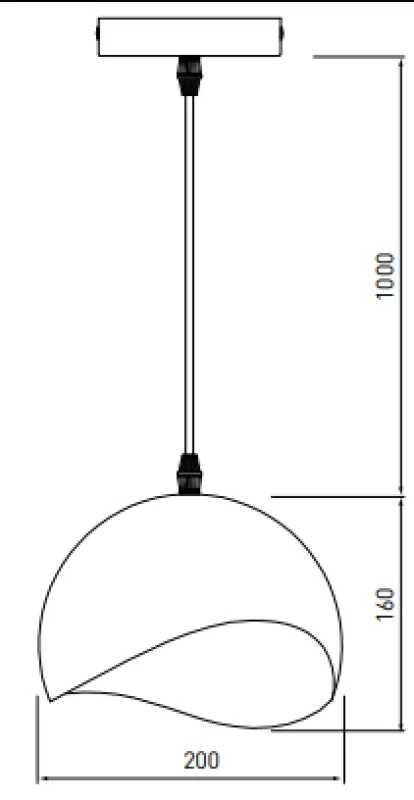 Luminária pendente preta esférica Decor Mavia 0931