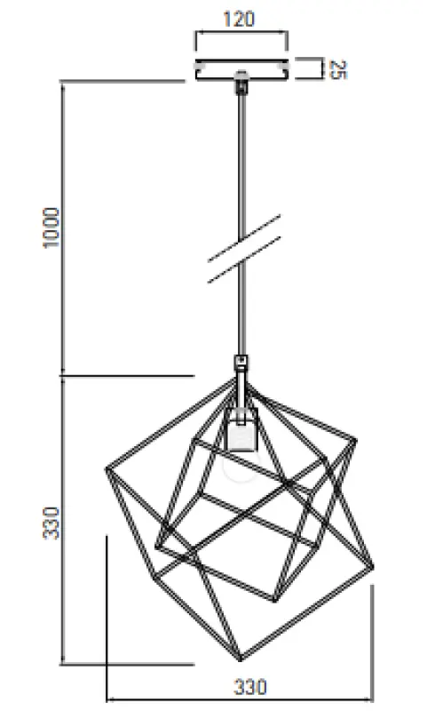 Decoração Rosa dourada geométrica luminária pendente composta por 2 cubos de latão 3376